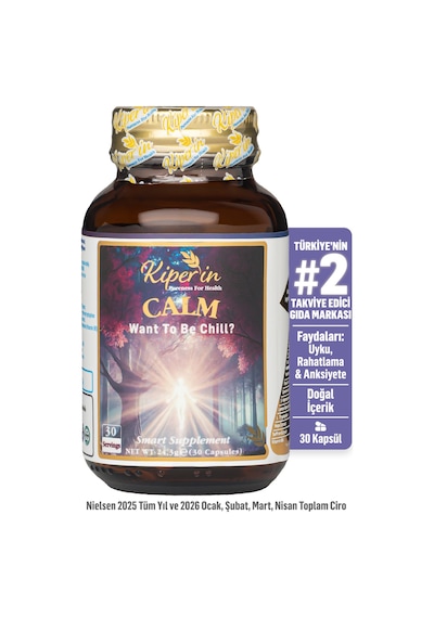 Kiperin Calm ''relax'' Passiflora, Safran, 5-htp, Valerian, ... 9 İçerik 30 Günlük Akıllı Gıda Takviyesi