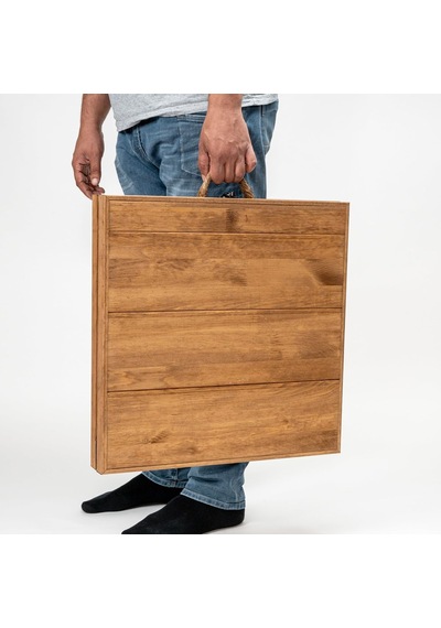 Lexroo Katlanır Kamp, Piknik Ve Bahçe Masası 50x50 Cm - Ceviz Renk Çok Renkli