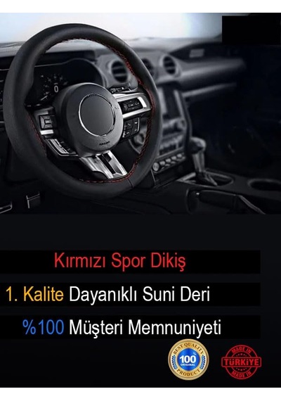 Subaru İle Uyumlu Xv İçin Süper Deri Direksiyon Kılıfı, Kırmızı Şeritli Spor Dikiş Diğer