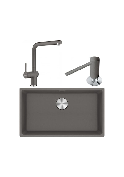 Franke Maris Mrg 110-72 Granit Eviye + Active Plus Doccia 2.0 Armatür + Stone Grey Sıvı Sabunluk Set 3'lü