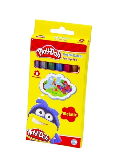Play-Doh 6 Renk Metalik Keçeli Kalem Play-Ke016