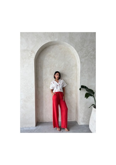 Verymoda Nakışlı Brode Gömlek - D2806 Kiraz