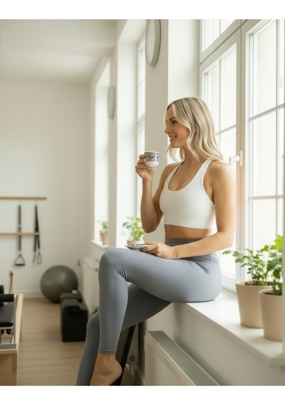 Yüksek Bel Tayt Pilates & Yoga, Toparlayıcı Spor Taytı Gri