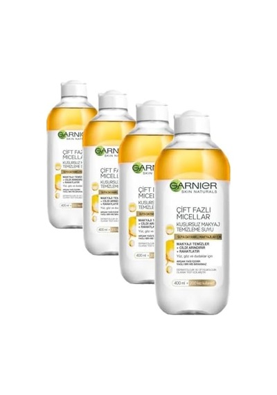 Skin Naturals Çift Fazlı Micellar Kusursuz Makyaj Temizleme Suyu 400 Ml 4 Paketi