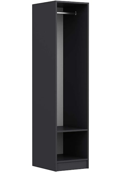 Minar Kale 1 Kapaklı Dolap Antrasit - Beyaz Çizgili Mebran 210cm