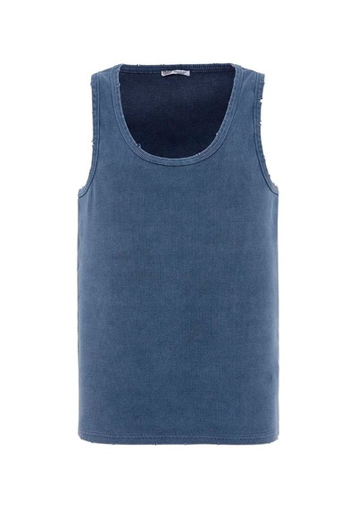 Vamos Yıkamalı Tank Top Kaşkorse Atlet İndigo