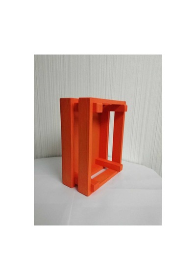 Ahşap Kasa 10x14x20 Altı Kapalı Organizer Turuncu