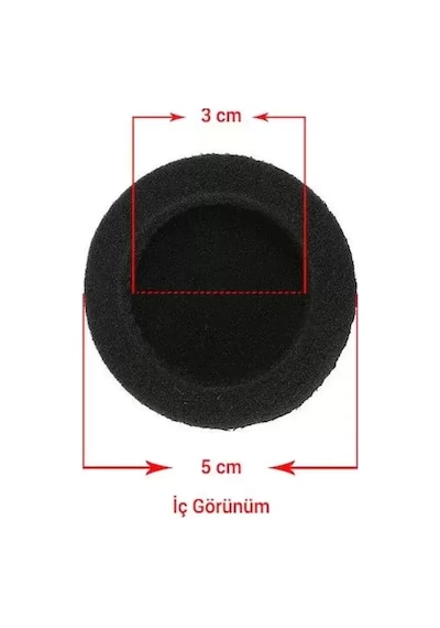 1 Çift 2 Adet Kulaklık Süngeri 5 Cm Mp3 Mp4 Yedek Sünger Diğer