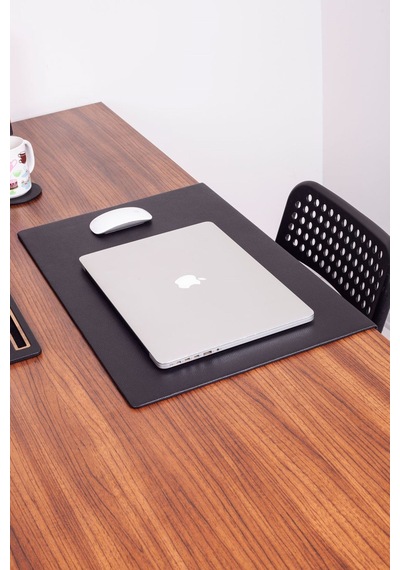 Turgut Office Deri Masa Sümeni Siyah Kenar Korumalı 60 x 40 CM