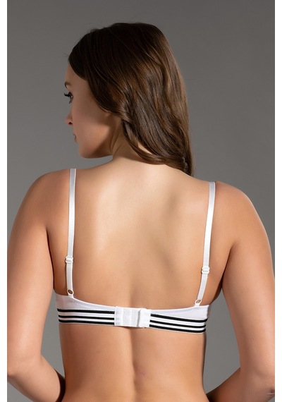 Pemseri Penye Push-up Sütyen - Beyaz