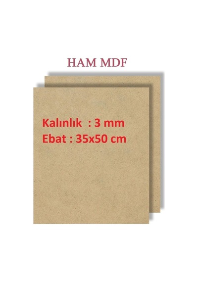 Mobilreyon - 4 Adet Duralit Ham Mdf 3 Mm Kalınlık, 35x50 Cm Resim Kağıdı Ölçüsü