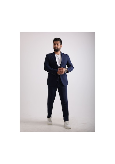 Fashion Plaza Yazın En Favori Kumaşı Gofre Kumaş Spor Takım Elbise Lacivert