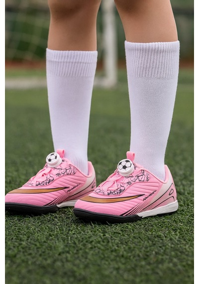 Mini Bonito Üniseks Yeni Nesil Mekanizmalı Futbol Halı Saha Ayakkabısı Pembe
