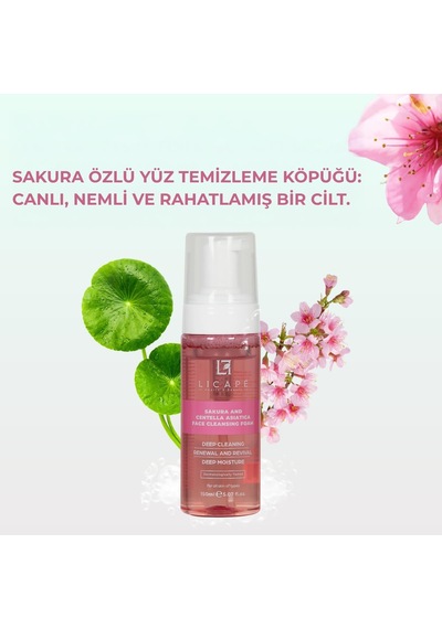 Sakura Ve Centella Asiatica Yüz Temizleme Köpüğü Arındırıcı, Nemlendirici Ve Cilt Bariyeri Güçlendirici Y
