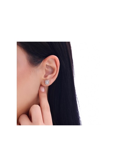 Nochediamond 0,37 Karat Baget Pırlanta Küpe-831