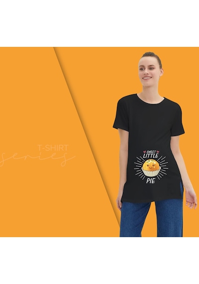 Bk Gift Espri Tasarımlı Siyah Hamile Tişörtü, Hamileye Hediye, Yeni Anne Hediyesi, Arkadaşa Hediye-13 001
