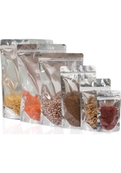 Doypack Metalize Şeffaf Kilitli 18X29X50 Adetli