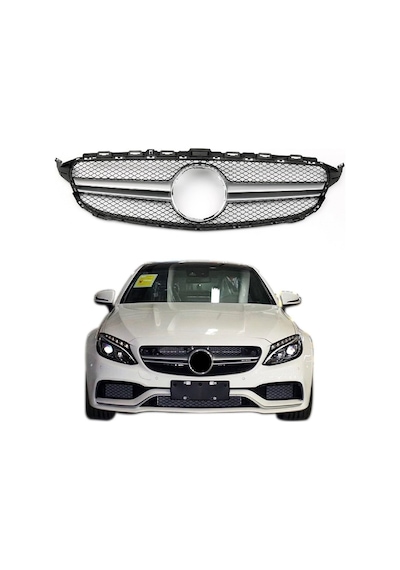 Mercedes W205 C63 Ön Panjur Izgara Gri 2015 / 2018
