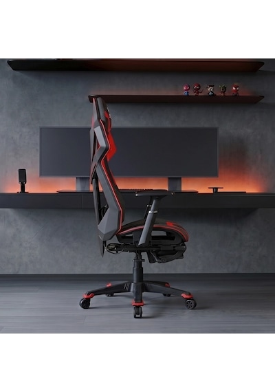 Ryze Techno-cool Oyuncu Koltuğu - Rgb - Siyah/kırmızı 74x119-129x51 Cm