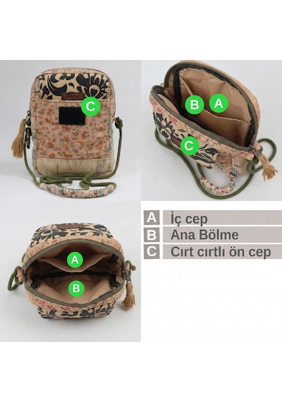 Cappadocia Vintage Kadın Çiçek Desenli Omuz Çantası - Bohem Tarz Mini El Ve Telefon Çantası Açık Taba - Kahverengi Cappadocia Vintage Kadın Çiçek Desenli Omuz Çantası - Bohem Tarz Mini El Ve Telefon Çantası Açık Taba - Kahverengi