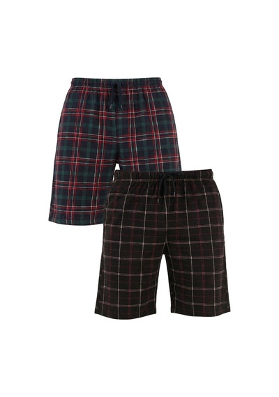 Buratti Pamuklu Regular Fit Bağlamalı Cepli 2'li Pijama Paket Şort Erkek Şort 6574004s2 Yeşil-siyah-bordo