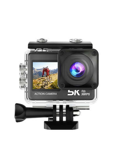 İdragon At-s81tr 5k Aksiyon Kamera 4k 60fps Wifi Çift Ekran 48mp Eıs Stabilizasyon Su Geçirmez Spor Kamera Siyah