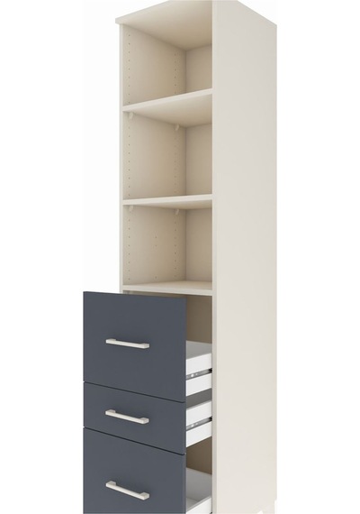 Hyperion Dolap 3 Raflı 3 Çekmeceli 44x44x195 Aytaşı-antrasit Aytaşı