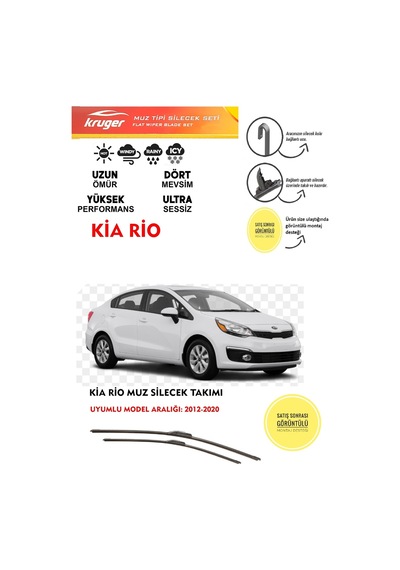 Kia Rio Ön Cam Muz Silgeç Takımı 1.0 1.25 1.4 Motor Araca Uyumlu 2012-2020