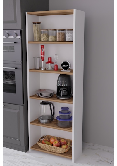 5 Raflı Mutfak Rafı 150 Cm Kiler Rafı, Kahve Köşesi Organizer Ve Çok Amaçlı Raf,mutfak Dolabı Beyaz - Atlantik Çam 5 Raflı Mutfak Rafı 150 Cm Kiler Rafı, Kahve Köşesi Organizer Ve Çok Amaçlı Raf,mutfak Dolabı Beyaz - Atlantik Çam
