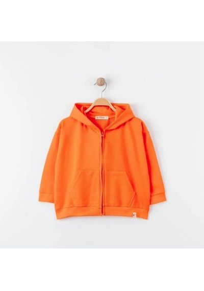 Tiffany Tekstil Tiffany Hırka Kapüşonlu Oversize Theme Turuncu-10864 Turuncu