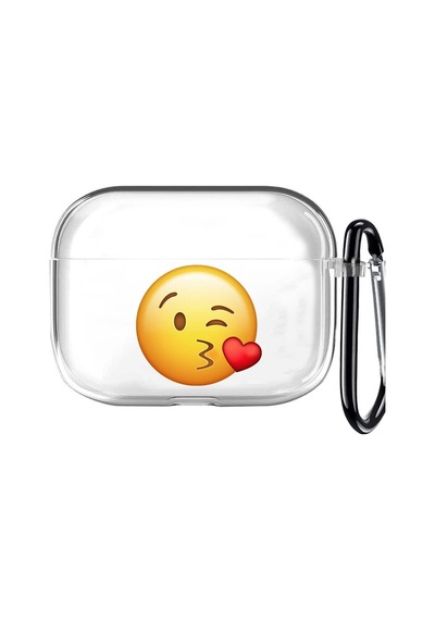 Apple Uyumlu AirPods Pro 2 Emoji Tasarımlı Şeffaf Silikon Kılıf F Çok Renkli 6 Ay Nesil