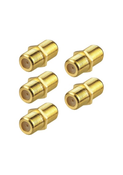 F Konnektör F Ara Altın Sarısı 5 Adet Kablo Ek Ara Aparatı Gold