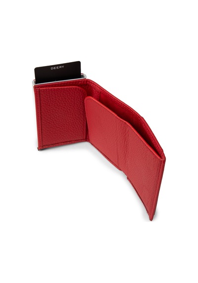 Deery Hakiki Deri Kırmızı Mekanizmalı Dikey Erkek Cüzdanı - 00632mkrmz01 Kırmızı
