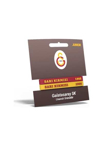 Galatasaray Orijinal Lisanslı Sarı Kırmızı 1905 2'li Yetişkin Bileklik Hediyelik Ahşap Kutulu Sarı - Kırmızı