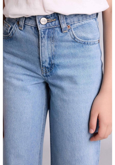 Defacto Straıght Wıde Jean Pantolon Kız Çocuk G4654a826smnm39 Mavi-nm39