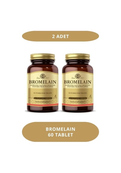 Solgar Bromelain 150mg 60 Kapsül 2 Adet 2'li