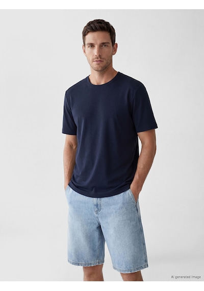 Lcwaıkıkı Classic Lacivert Regular Fit Basic Erkek Dry Touch Tişört