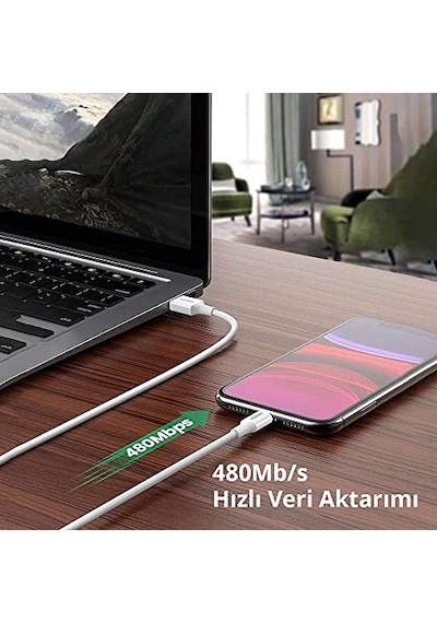 İphone Lightning 2.4a Data Ve Şarj Kablosu Siyah 2 Metre Diğer