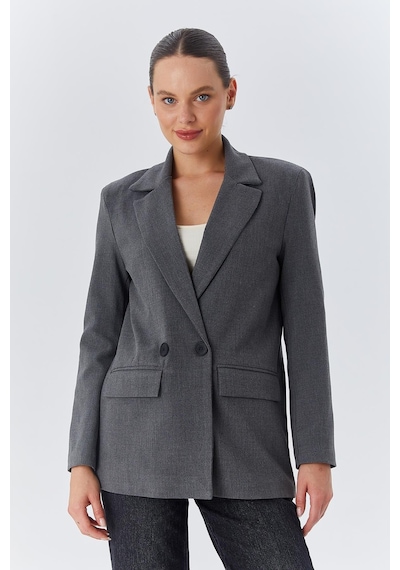 Mixray 4516 Kadın Bezayağı Blazer Ceket Antrasit