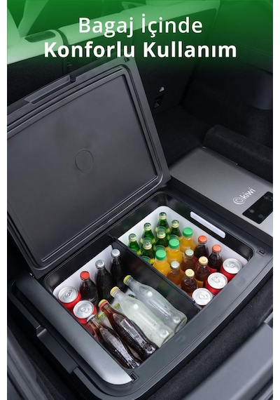 Kiwi Kım-4755 Tesla Uyumlu Araç İçi Taşınabilir Buzdolabı 35l & -20c & 12v/220v & Bluetooth