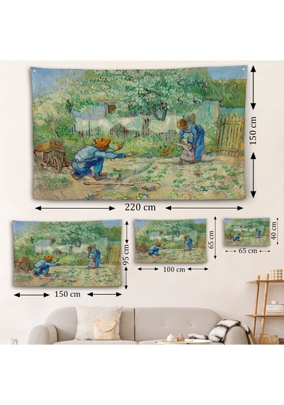 Vincent Van Gogh - Millet'den Sonra İlk Adımlar Duvar Örtüsü - First Steps-7164