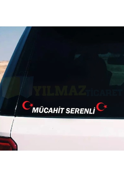 Kişiye Özel Isim Türk Bayrağı Oto Sticker Yapıştırma Etiket 2 Ad