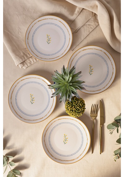 Keramika Sun Flowers Pasta Tabağı 20 Cm 4 Adet 23973 Çok Renkli