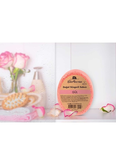 Doğal Süngerli Gül Sabunu 125 G - Lüks - Tüm Cilt Tipleri Için Diğer
