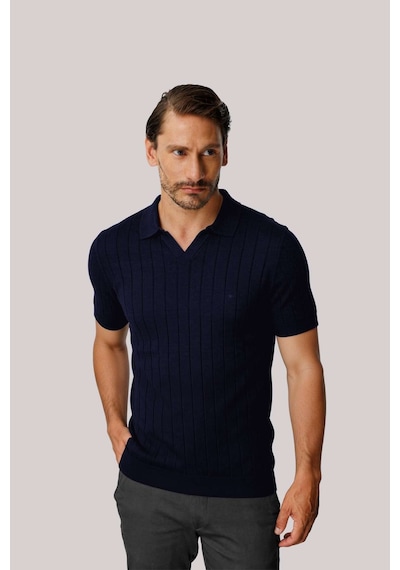 İgs Erkek Lacivert Triko Polo Yaka Tişört Şık Ve Modern Fit-26073
