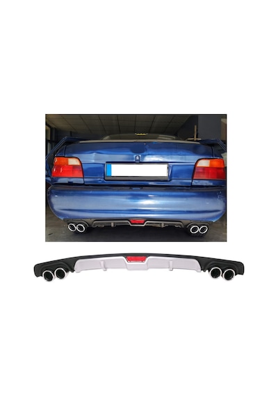 Ford Escort Uyumlu Body Kit Difüzör 4 Çıkış Gri Yuvarlak