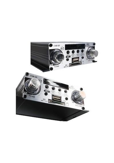Magicvoice Yw-191l 12 Volt 100 Watt Motosiklet Bluetooth Amfi Usb Sd Kart 2 Kanal Pazarcı Anfi 125x95x40mm Mini Anfi
