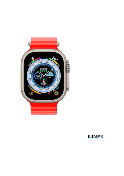 Winex 42-49mm Yeni Nesil Apple Uyumlu  Watch Akıllısaat Kordonu Silikon Kırmızı