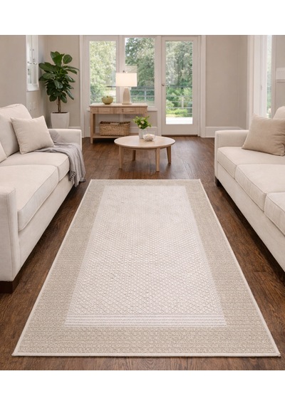 Mess Modern Dekoratif Yumuşak Dokulu Sisal Halı 3945 Krem Vizon Çok Renkli