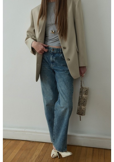 Suud Collection Gri Kate Slim Tişört